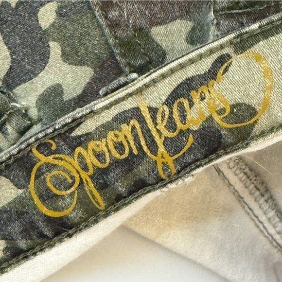 Vintage 90s Distressed Camouflage Spoon Jeans Skinny Twill pants 37” inseam. - Picture 2 of 11